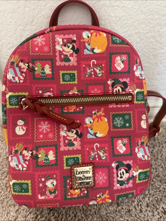 Dooney & Bourke Handbags - Dooney & Bourke Red Holiday Disney Mini Backpack